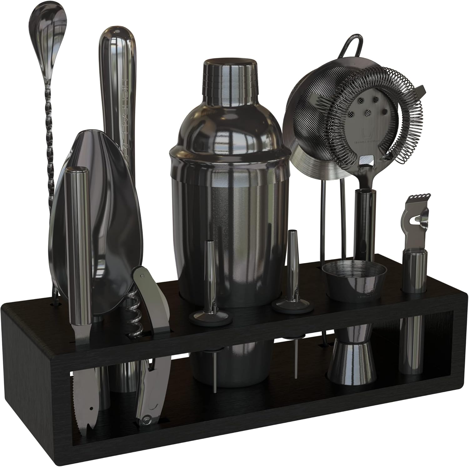 Black Stainless Steel Cocktail Shaker Set | 30 Recipes E-Book