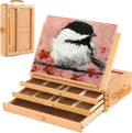 Large Tabletop Easel with 3 Storage Drawers - Portable Beech Wood
