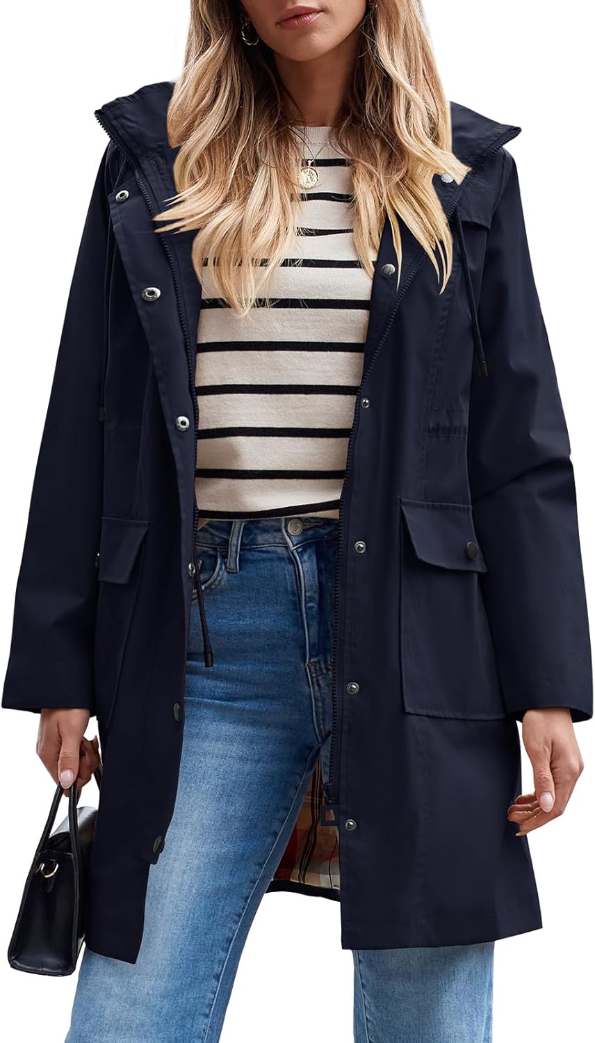 SaphiRose Women's Waterproof Rain Jacket for All Seasons