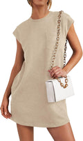 Women's Summer Short T Shirt Dress Cap Sleeve - Loose Mini