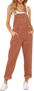 Loose Fit Denim Overalls for Women - Stretchy High Rise Jumpsuit
