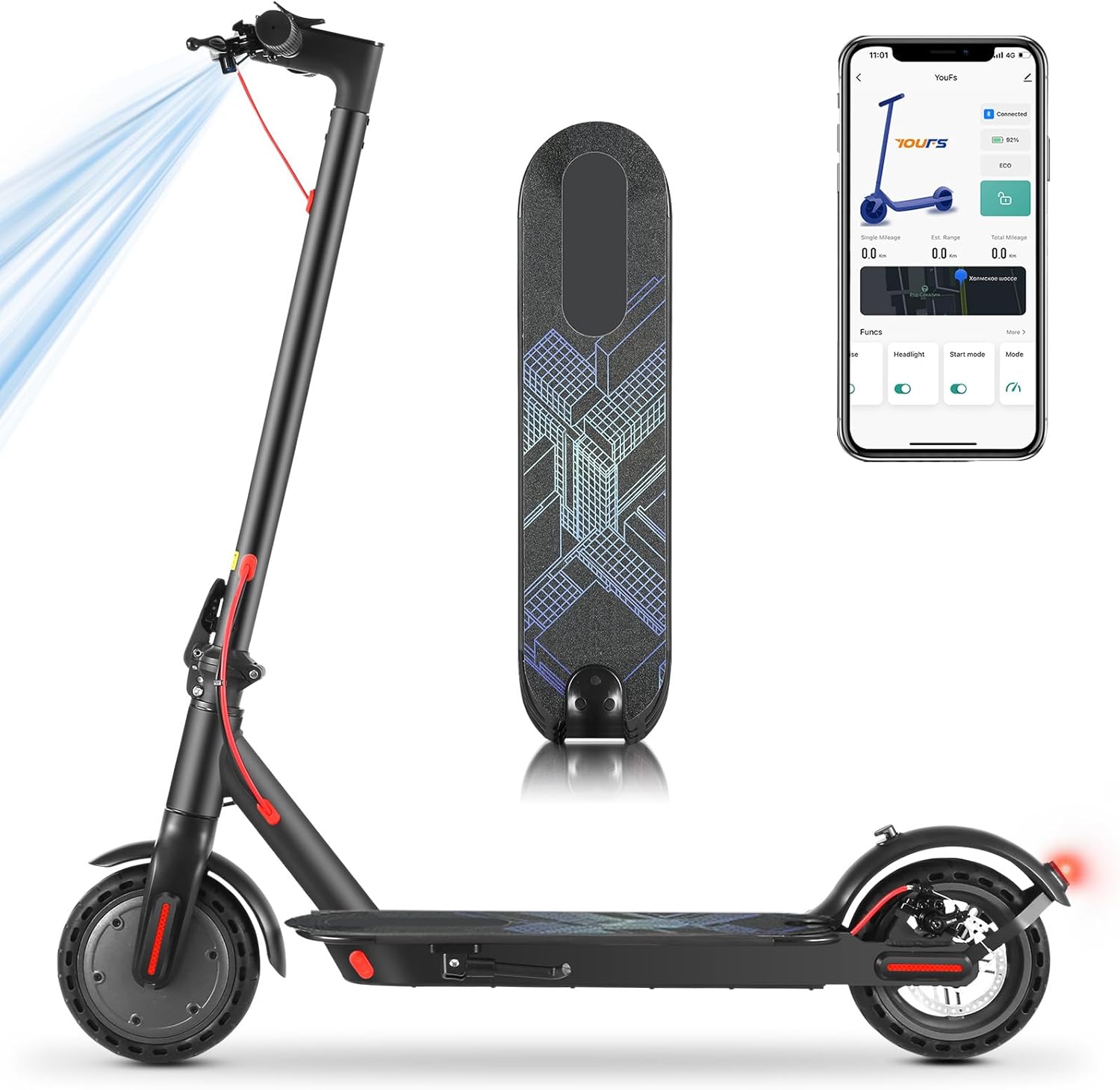 Caroma Electric Scooter with 630W Motor and 20 MPH Speed
