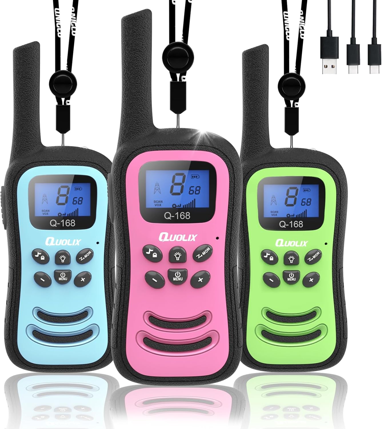 QUOLIX Walkie Talkies for Kids - Rechargeable Fun for Ages 3-12
