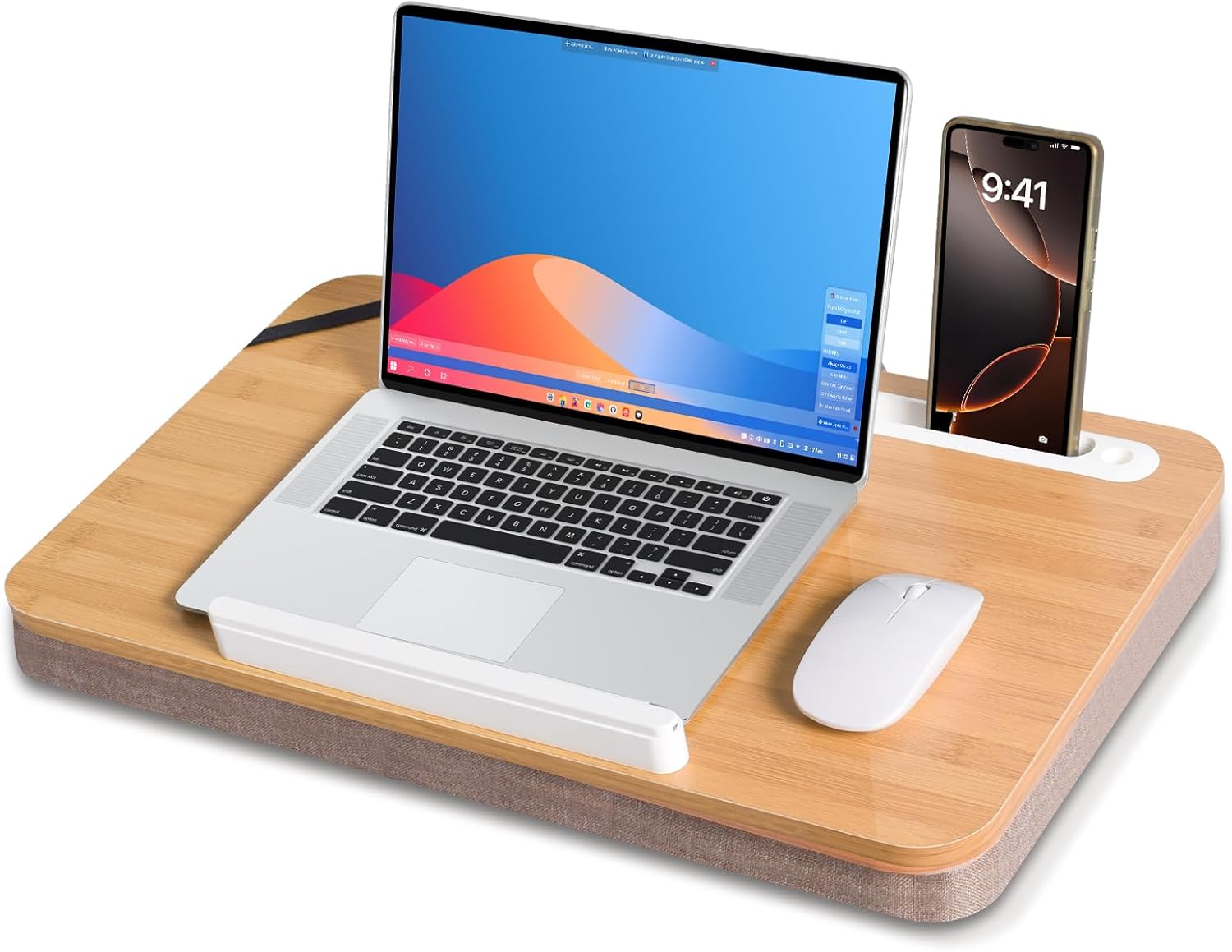 Portable Bamboo Lap Desk Tray for Home Office and Study Use