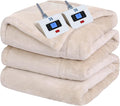 Sealy Electric Blanket Queen Size - Fast Heating Flannel Heated