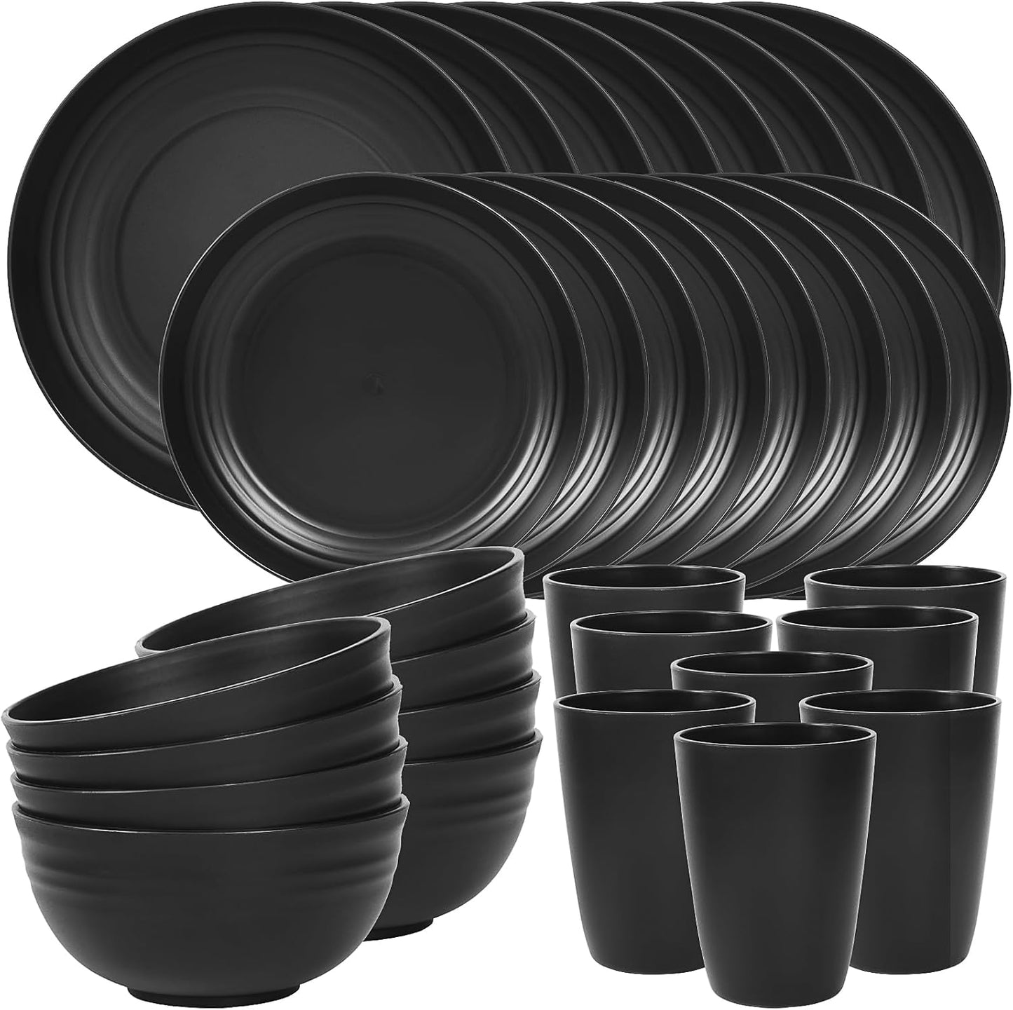 Unbreakable Dinnerware Set for 8 - 32 Piece Plates and Bowls