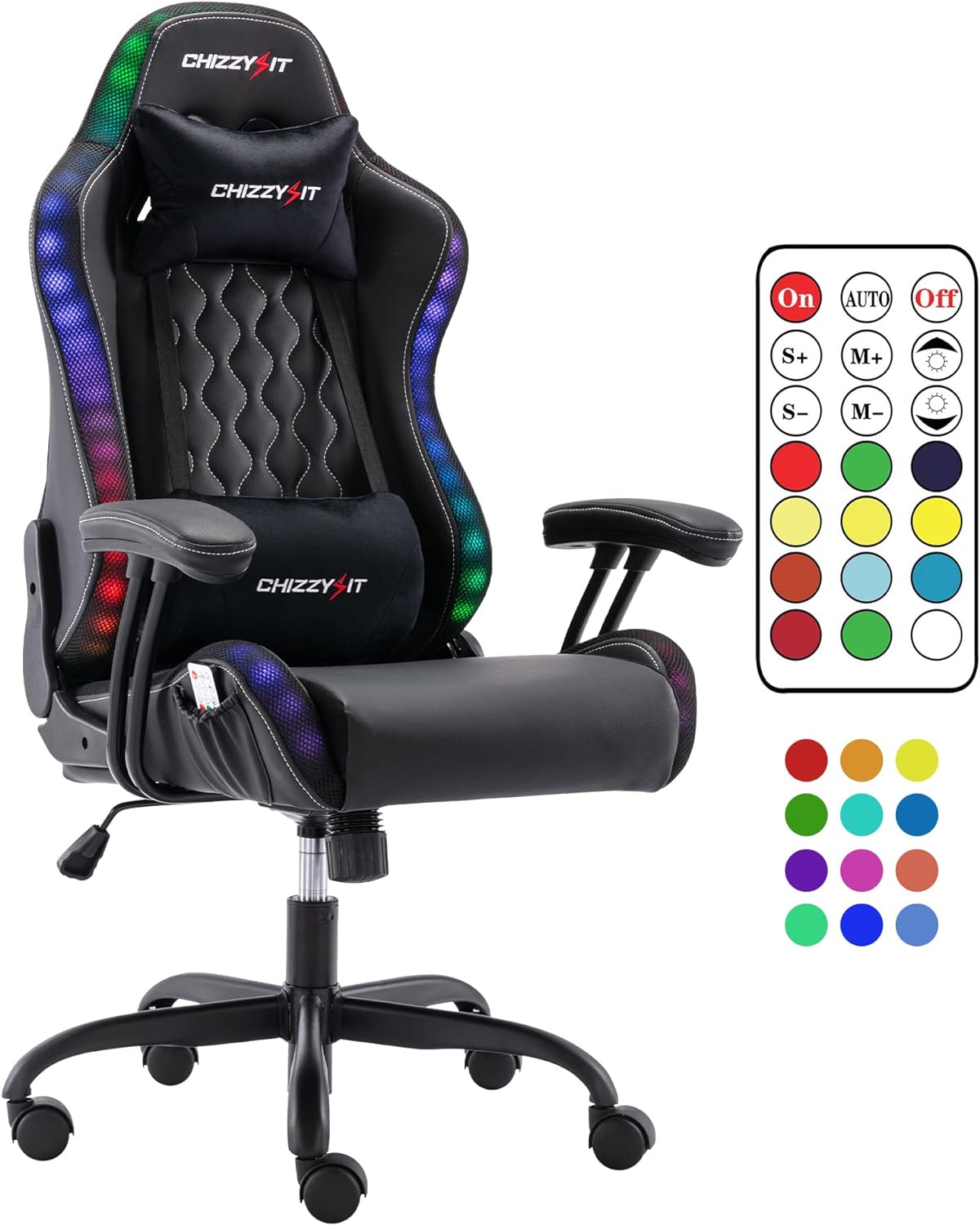 RGB Kids Gaming Chair with Lumbar Support - Chizzysit