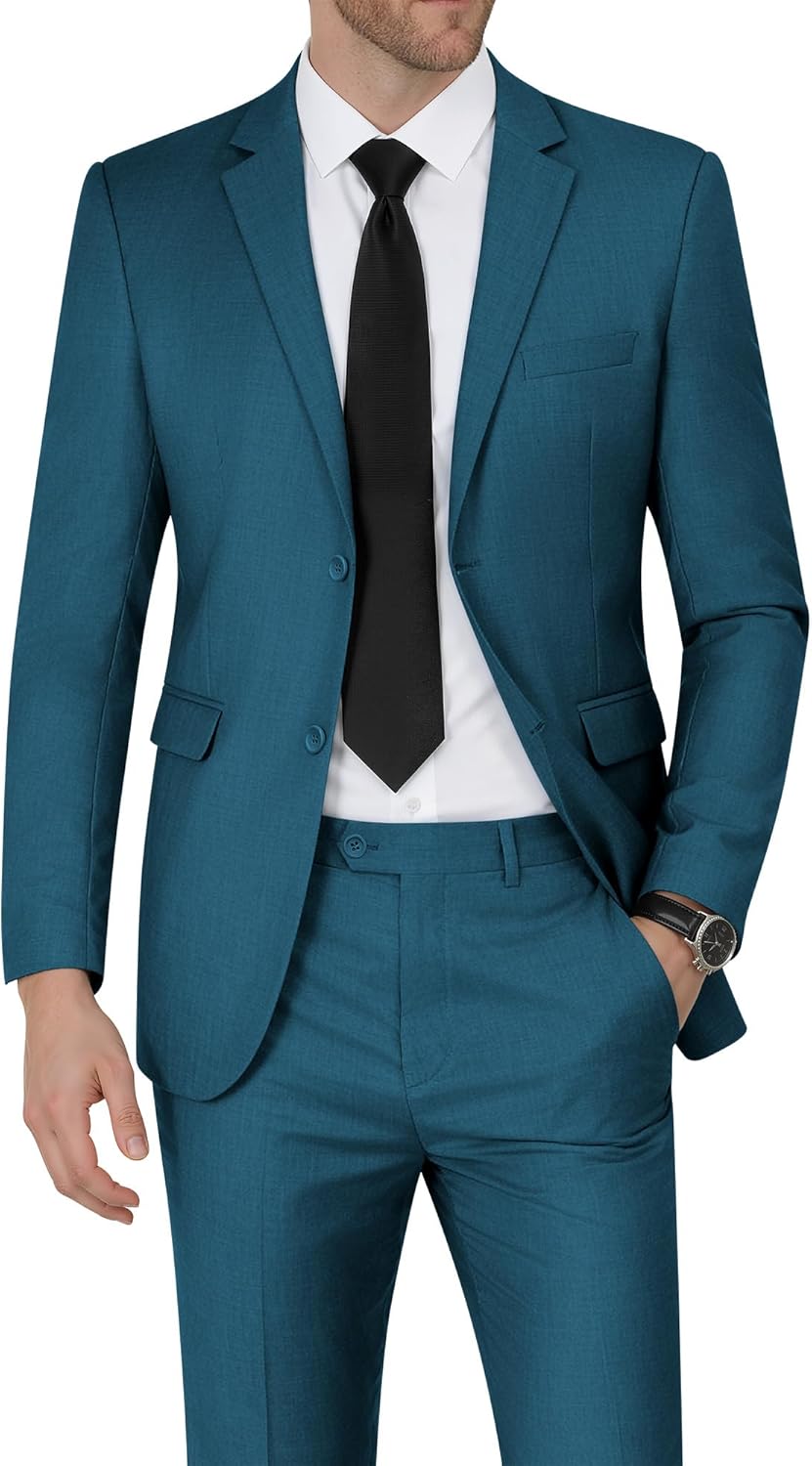 WEEN CHARM Men's Slim Fit 2 Piece Suit for Weddings and Prom