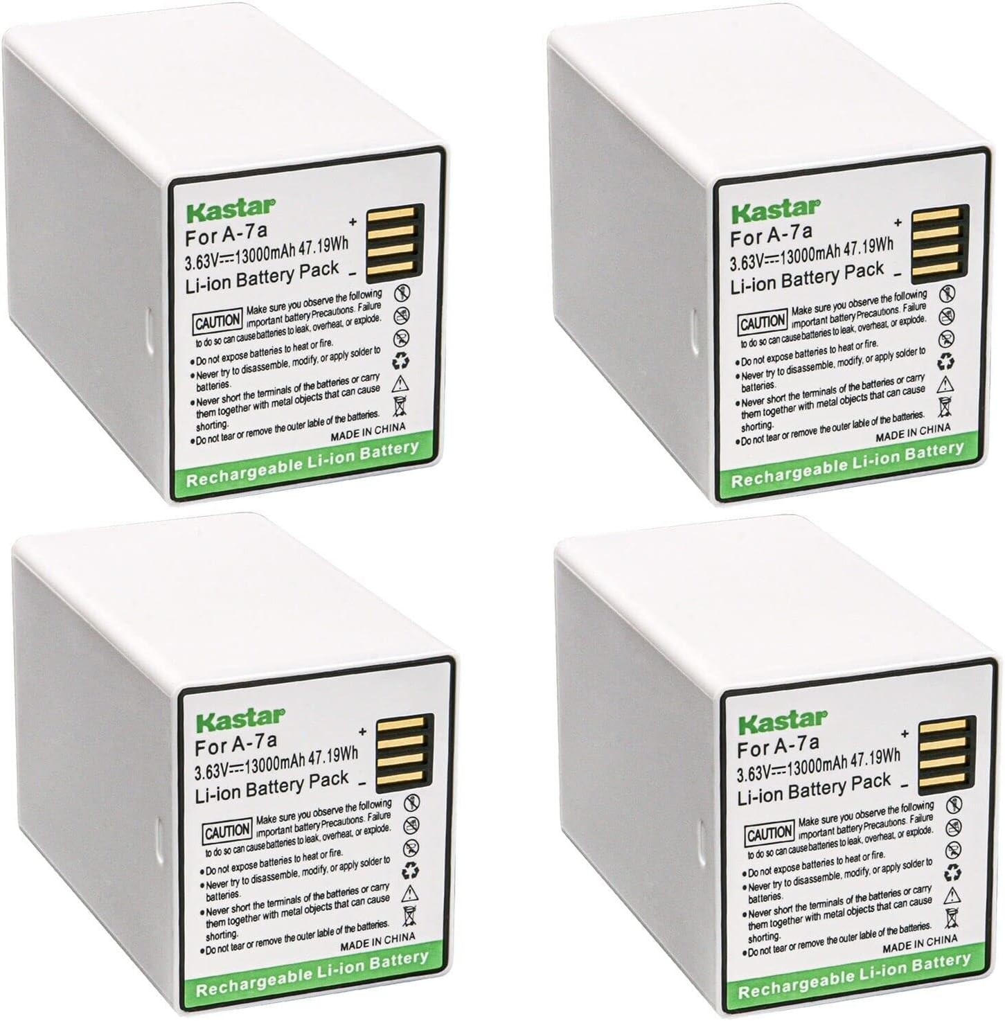 Kastar A-7a Battery 4-Pack for Arlo Pro 4 XL Spotlight 3 Camera