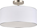 Semi Flush Mount Ceiling Light 18in Drum Fixture - Soft Diffused Glow