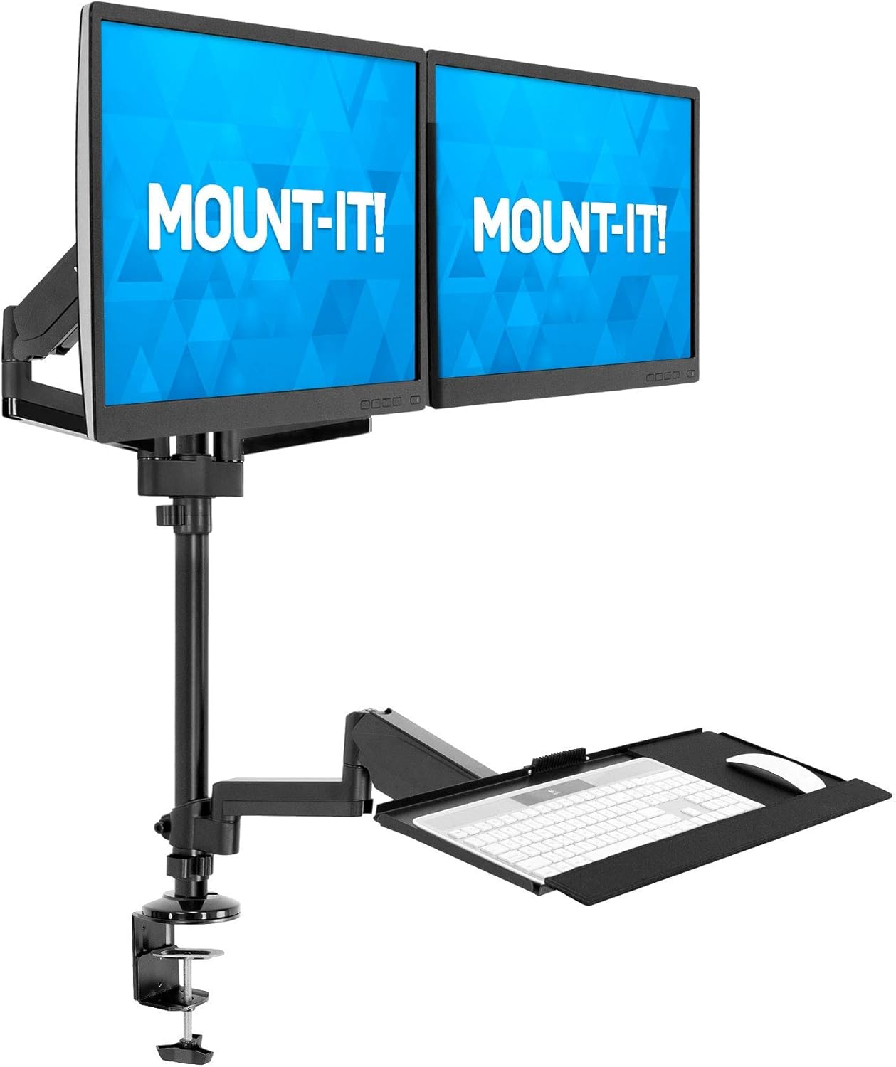 Height-Adjustable Dual Monitor Stand Desk