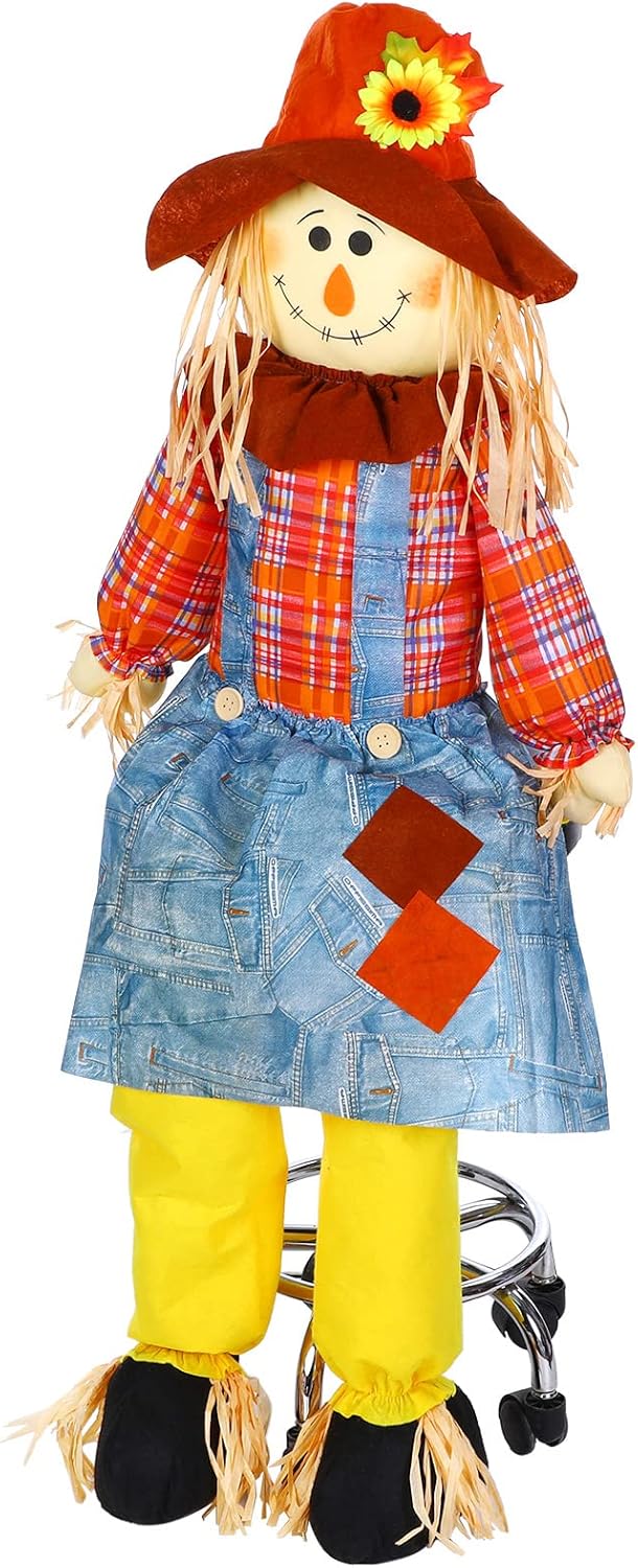 60 Inch Large Fall Scarecrow Sitter for Halloween Decor