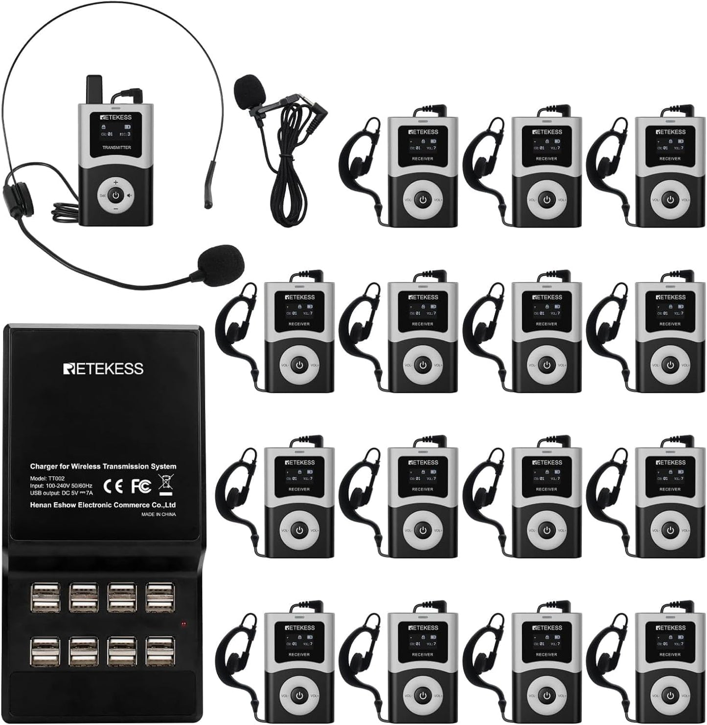 Retekess T130U Wireless Tour Guide System for Effortless Travel