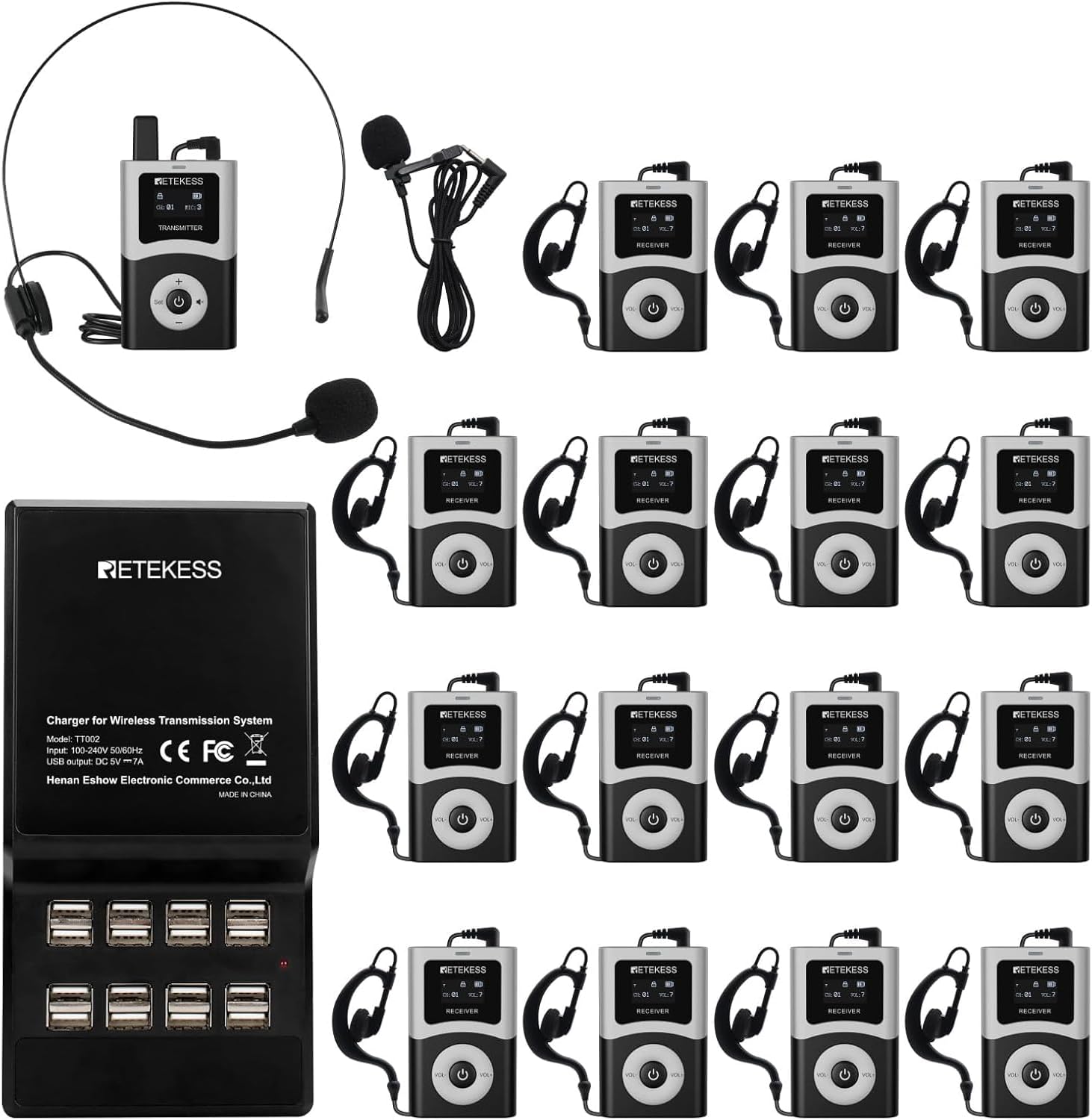 Retekess T130U Wireless Tour Guide System for Effortless Travel