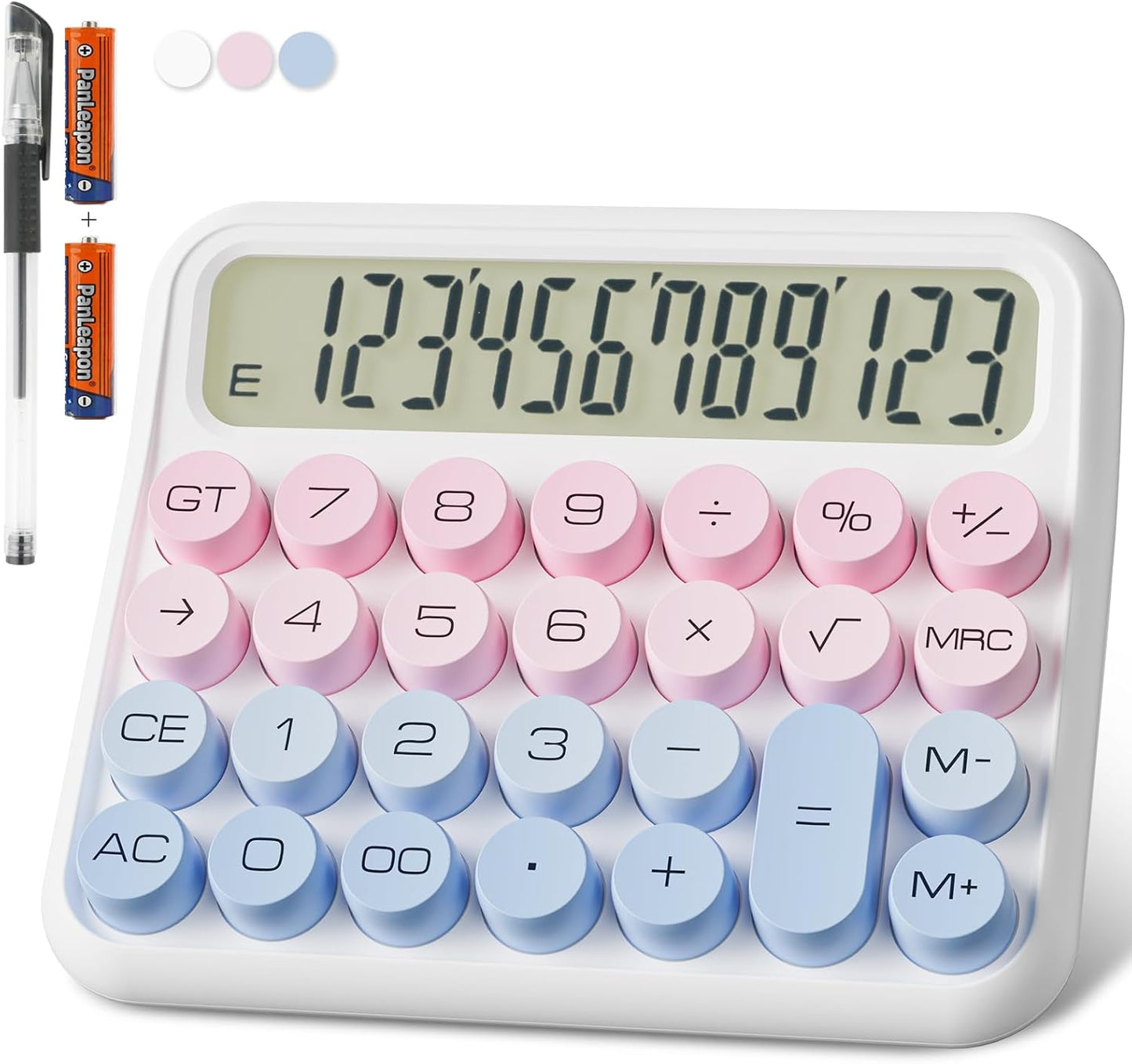 DECKLIT 12-Digit Mechanical Calculator - Easy-Press Buttons, Big Screen, Kids Friendly!