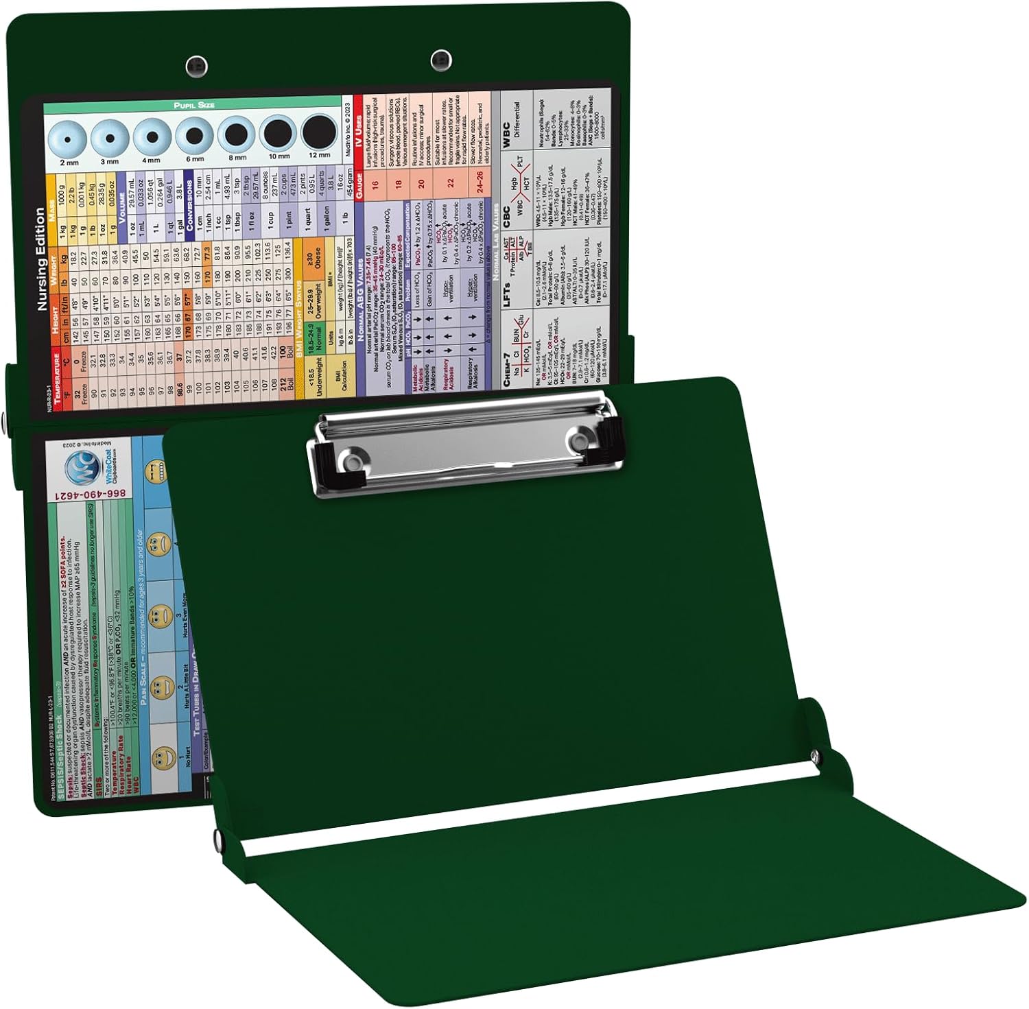 Whitecoat Clipboard Nursing Edition - Bi-Fold Green Design