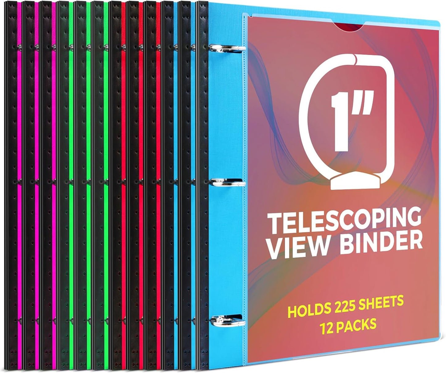 1 Inch Telescoping 3 Ring Binder for School and Office Use