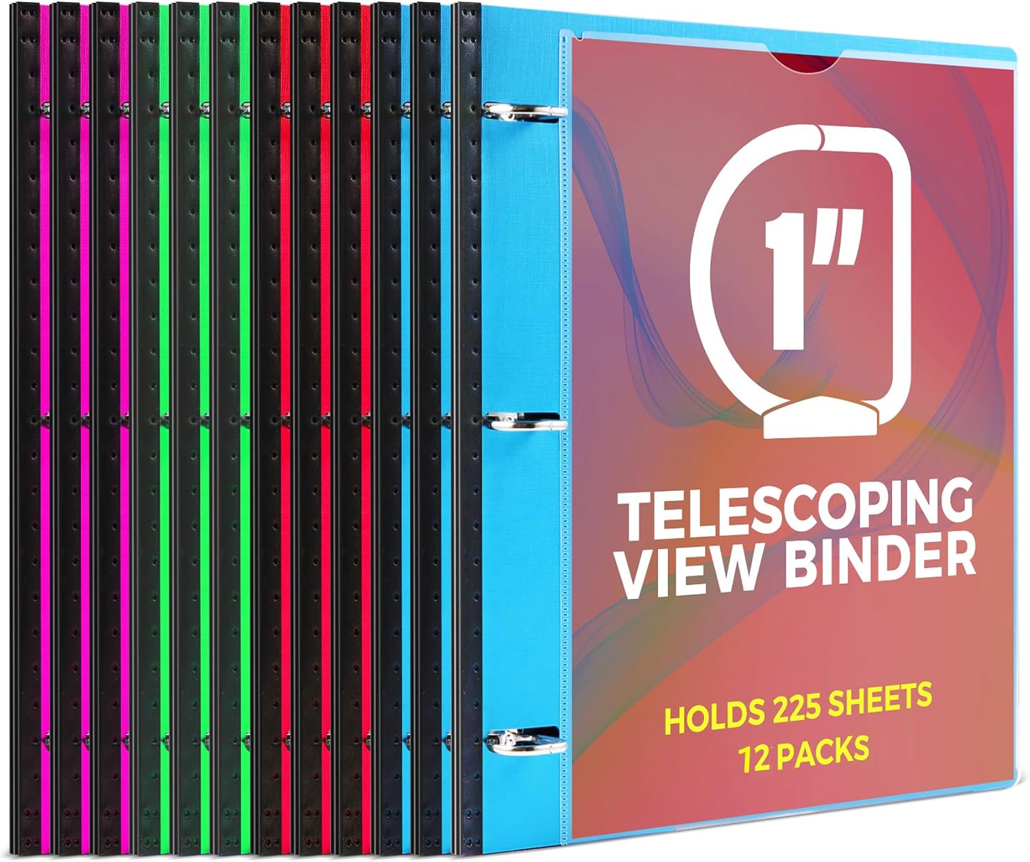 1 Inch Telescoping 3 Ring Binder for School and Office Use
