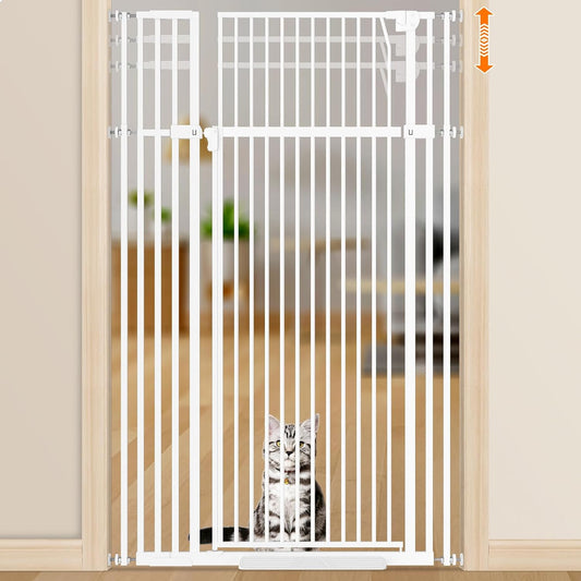 Senneny Extra Tall Cat Gate Height Adjustable for Pets Safety