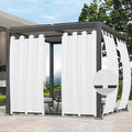 Outdoor Curtains 6-Pack 54x84 in White - Weatherproof Privacy Panels