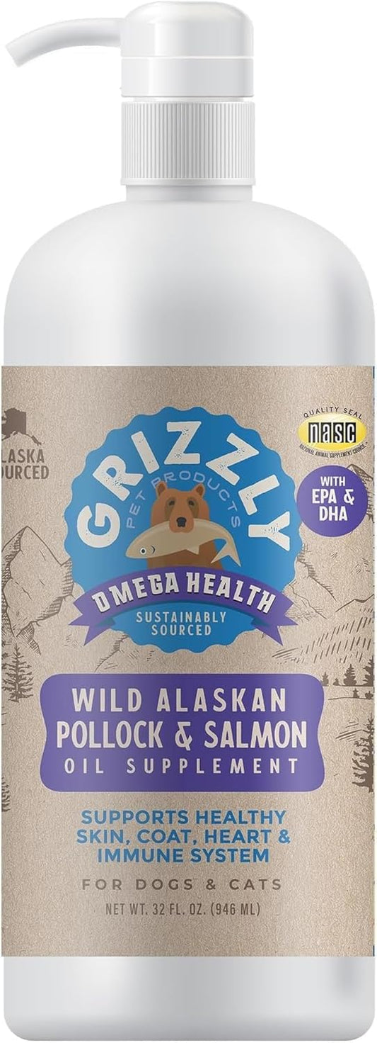 Grizzly Pet Products Omega Health Liquid Omega-3 Supplement for Pets