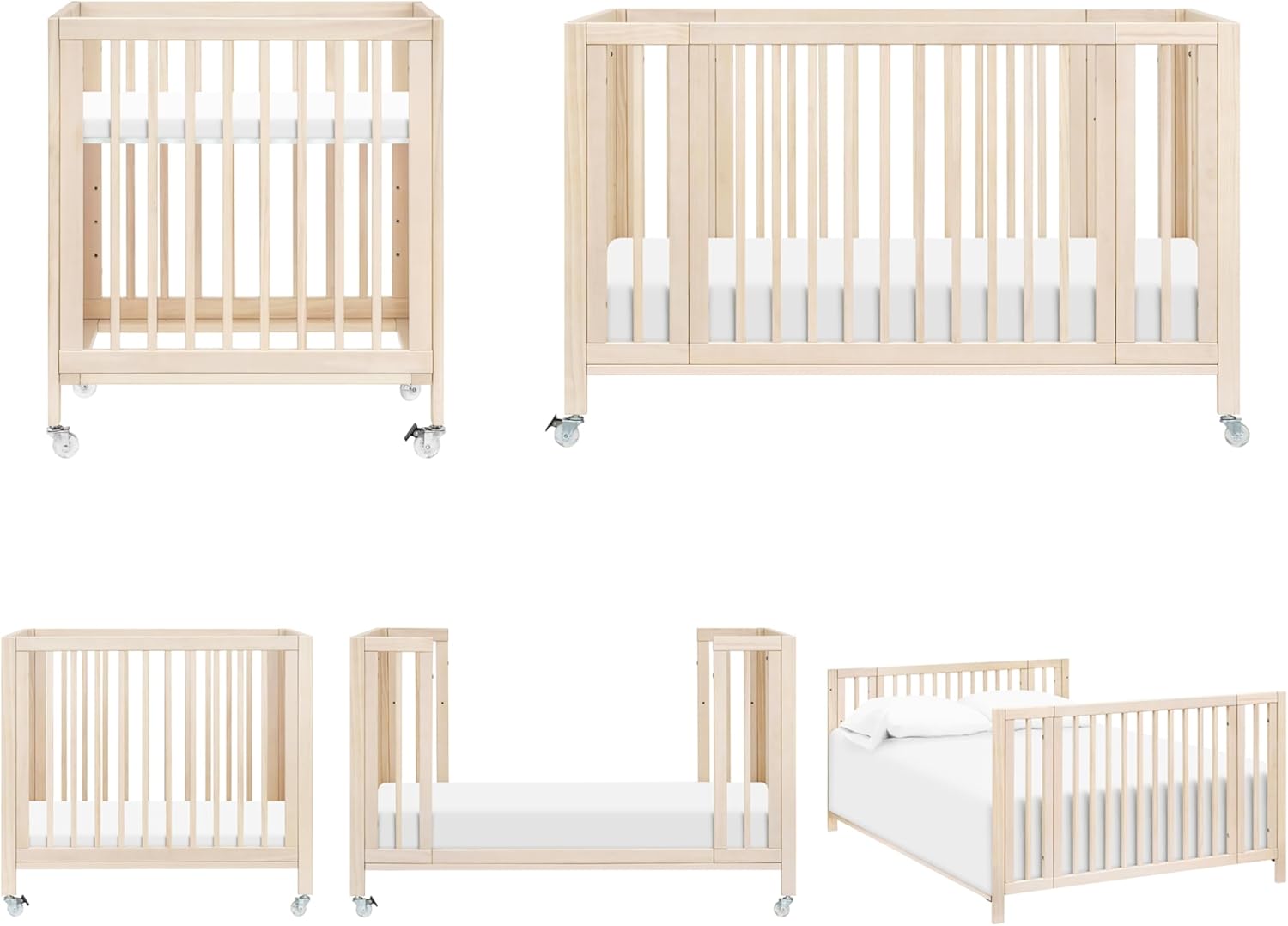 Babyletto Rolli 9-in-1 Convertible Baby Crib with Wheels