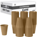 Party Solids Gold Disposable Plastic Cups 600 Pack 12 Oz - Durable