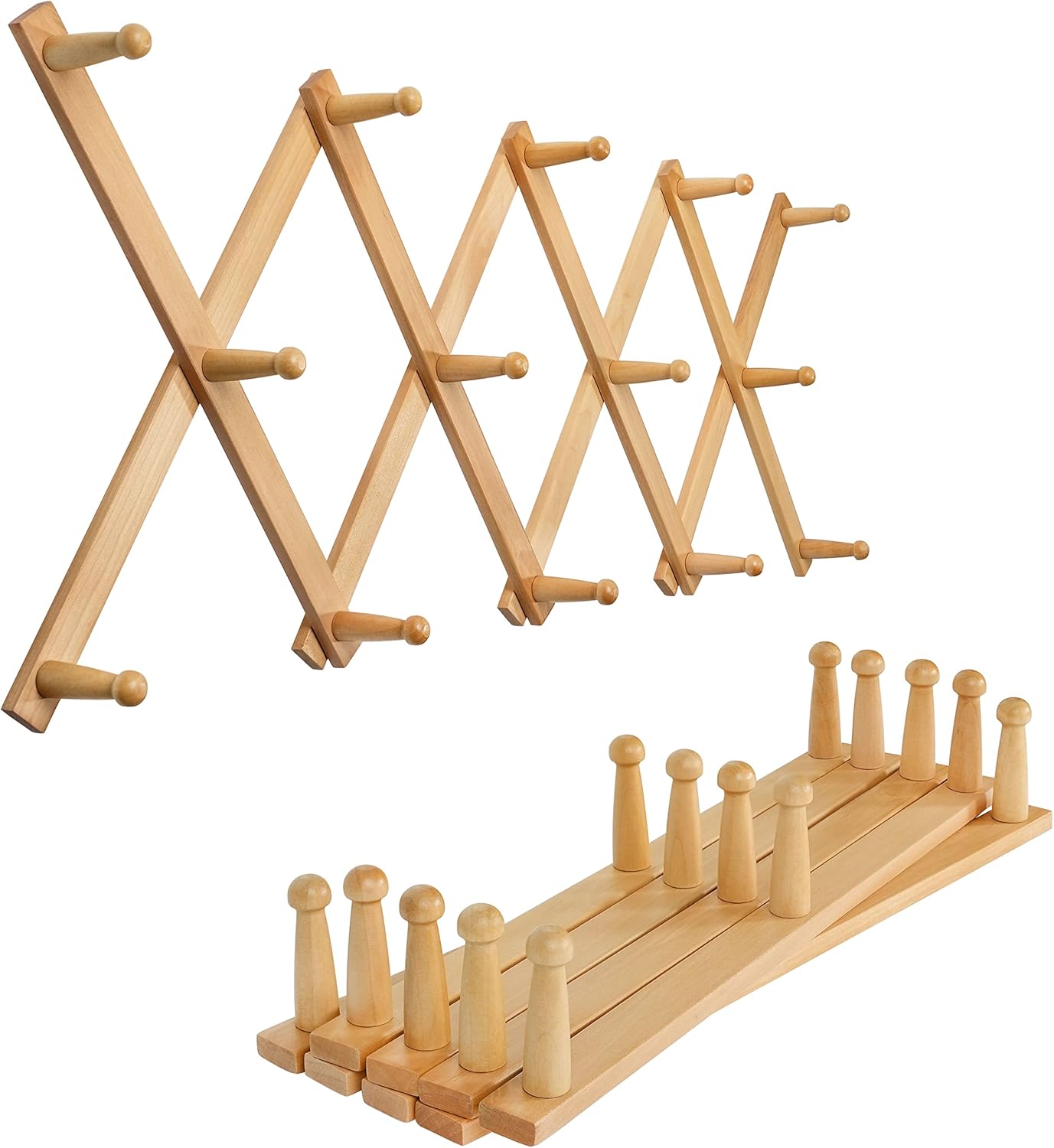 SKOLOO Hat Rack for Wall with 14 Hooks, Modern Expandable Design