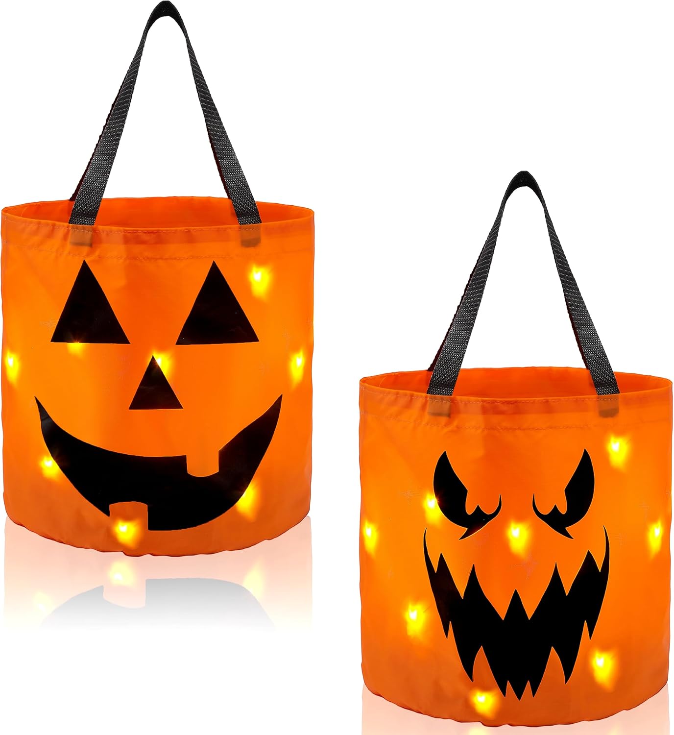 LED Light Pumpkin Buckets for Halloween Fun and Treats
