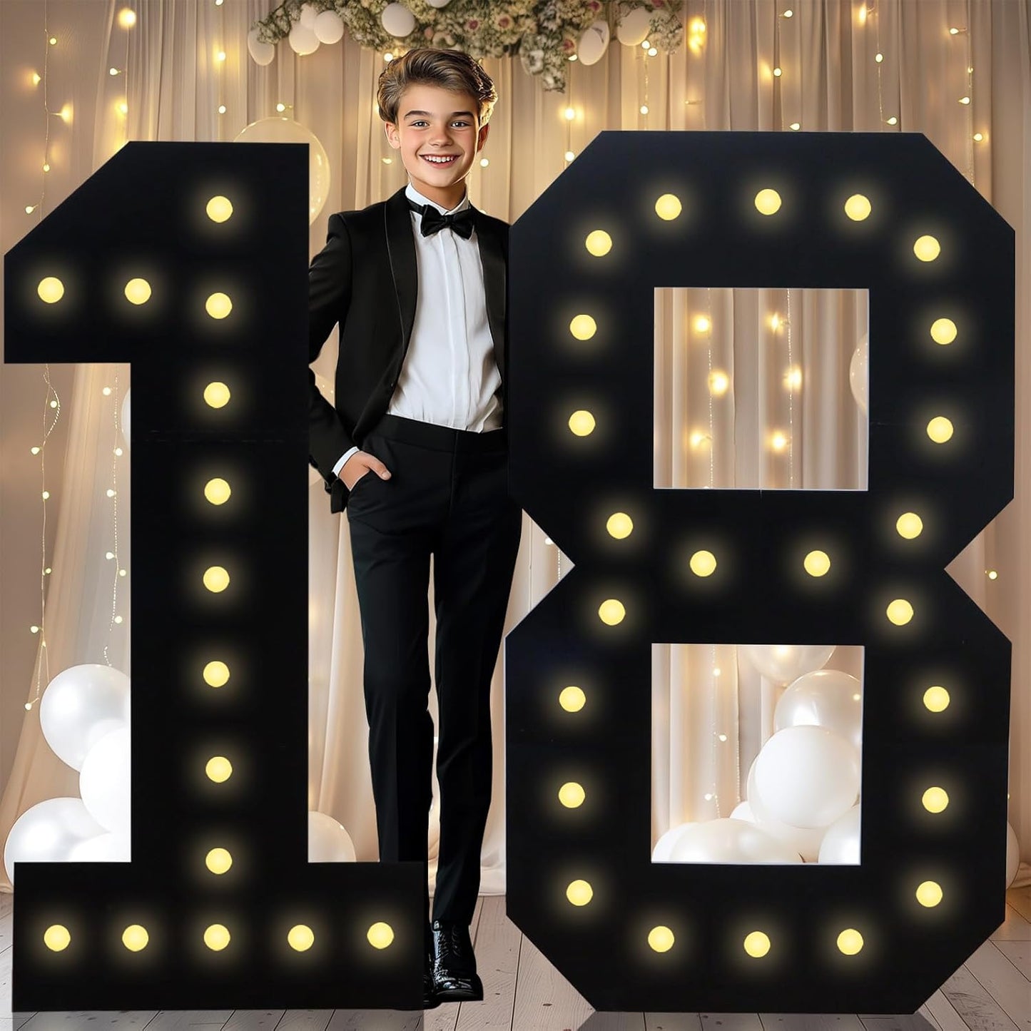 4FT Marquee Light Up Numbers for 18th Birthday Party Decor