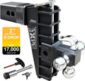 Adjustable Trailer Hitch Fits 2.0-Inch Receiver - 8 in Drop Tow Hitch
