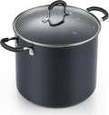 Nonstick Stockpot Soup Pot 10 Quart - Hard Anodized, Oven Safe