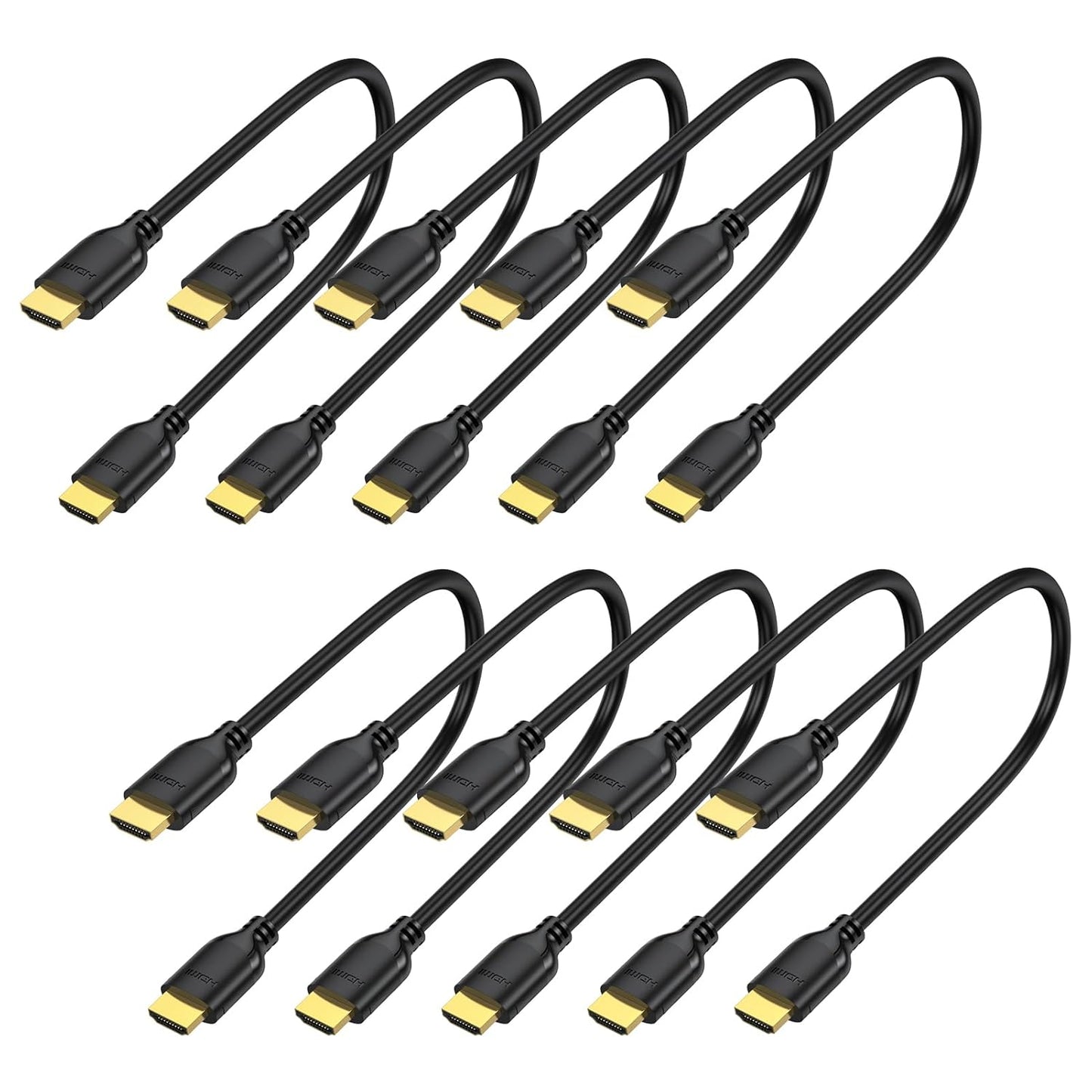 Short HDMI Cable 1 Foot 10-Pack for 4K High Speed Performance