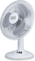 BLACK+DECKER 12 in Desk Fan - Compact Cooling for Office & Home