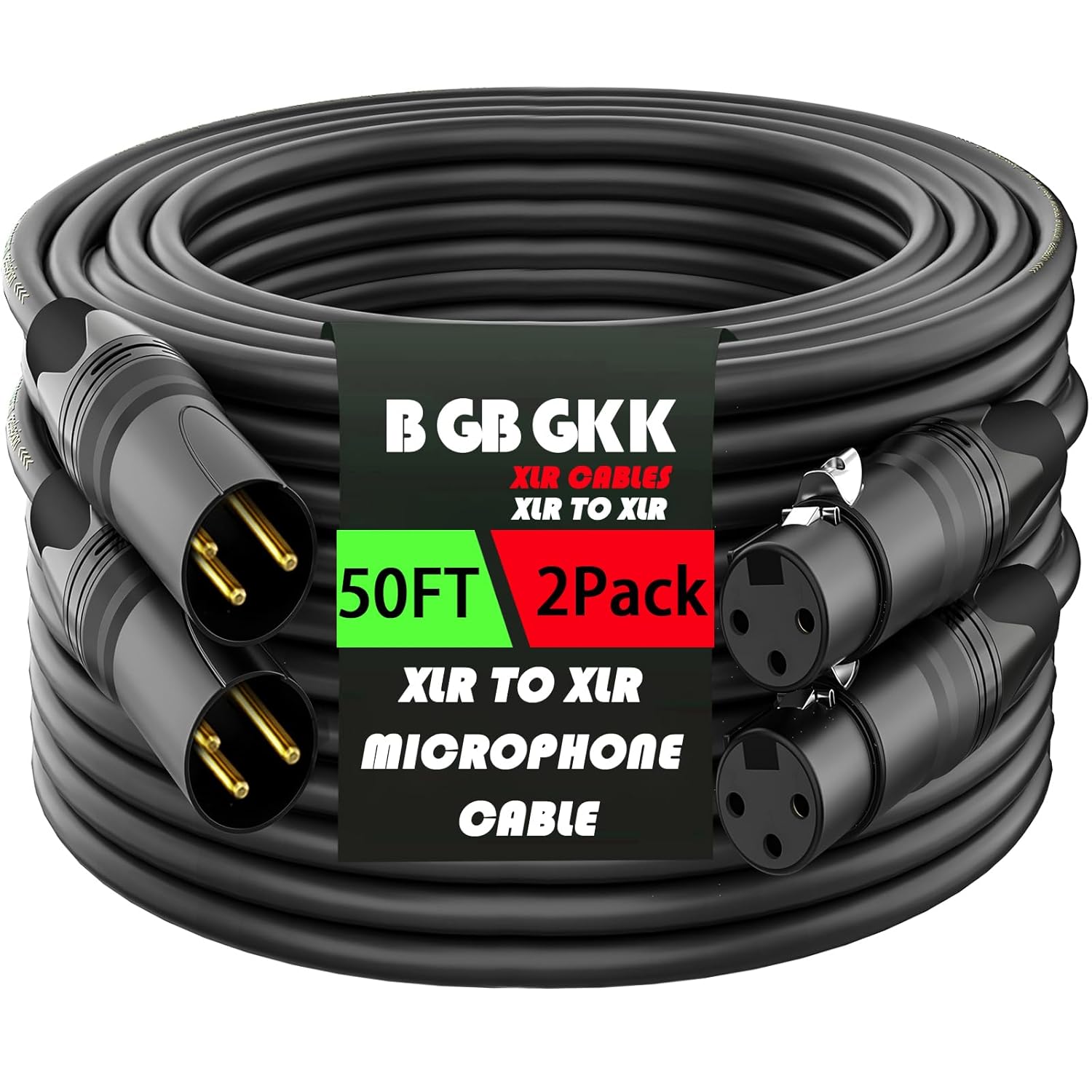 Professional XLR Cables 50FT 2 Pack for Superior Sound Quality