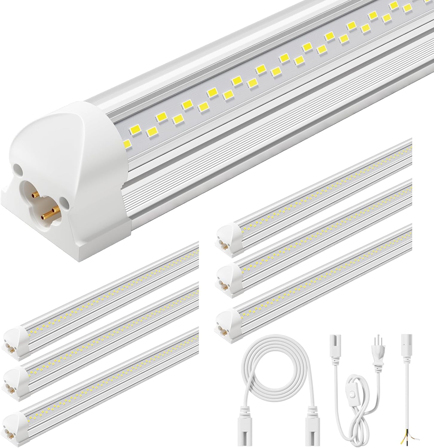 6 Pack 50W 4FT LED Shop Lights for Garage and Warehouse Use