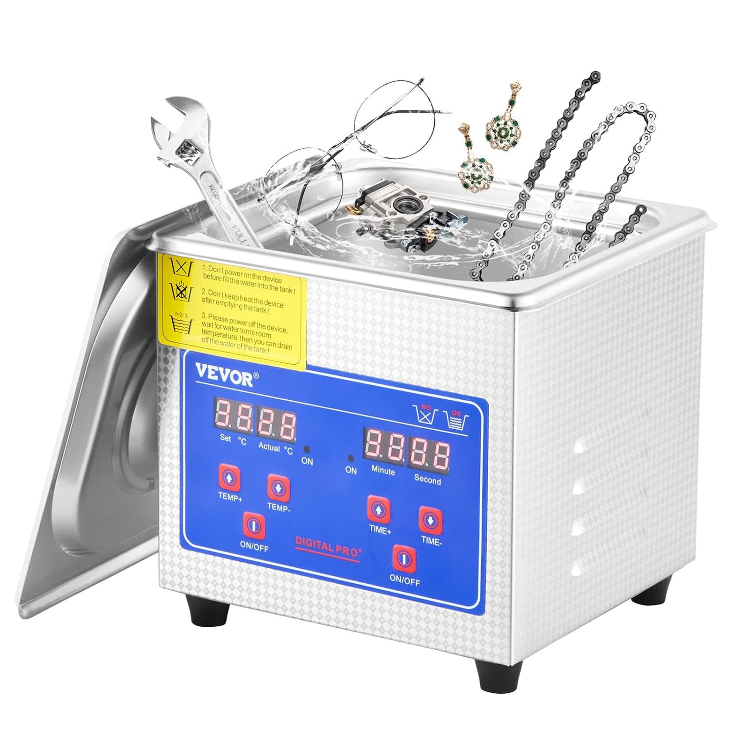 VEVOR Ultrasonic Cleaner 1.3L for Jewelry and Small Parts