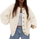 Chunky Knit Women's Cardigan Sweater - Cozy Oversized Button Up