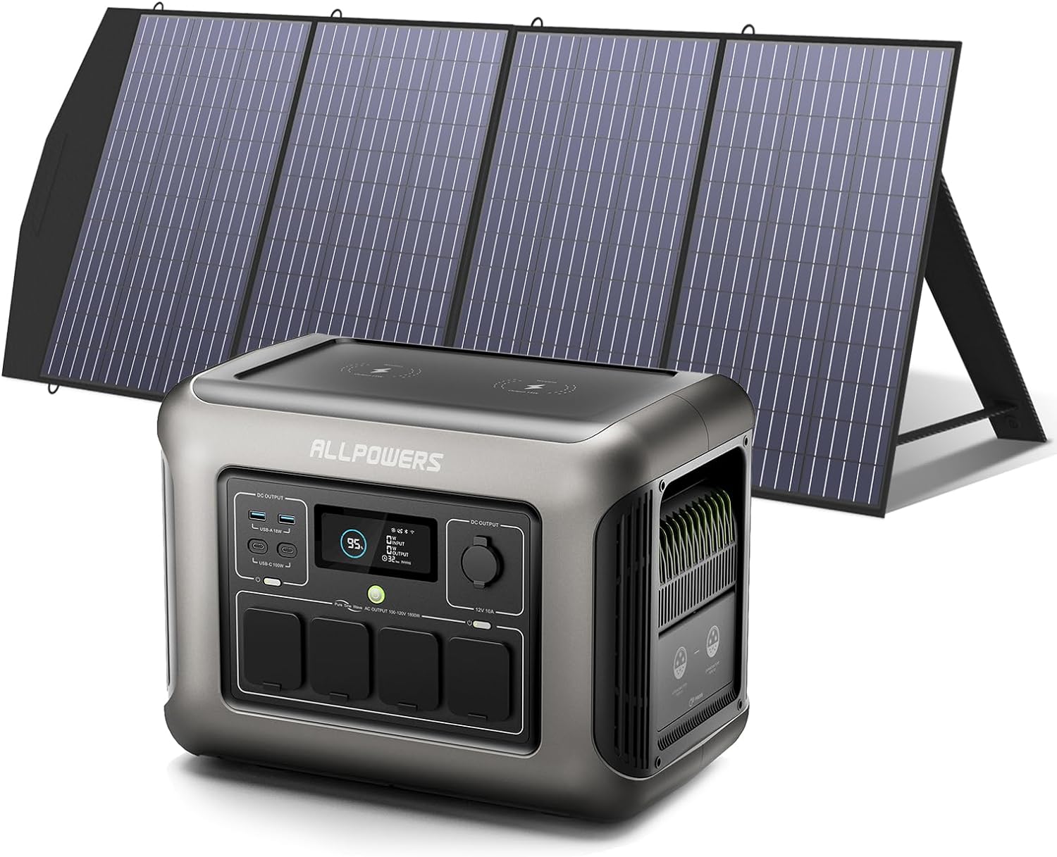 ALLPOWERS R1500 Portable Power Station & Solar Panel, 1800W Fast Charging