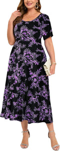 Plus Size Summer Maxi Dress for Women - Flowy Casual Comfort