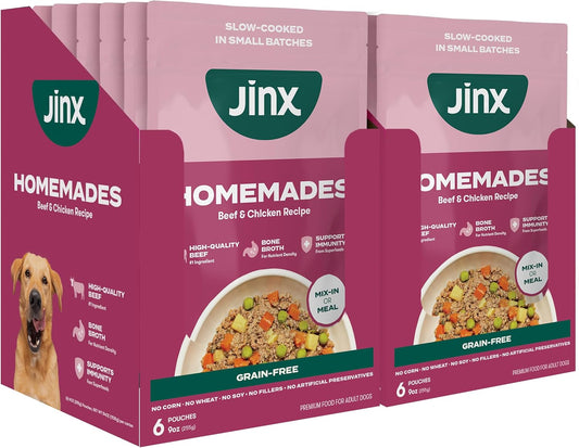 Jinx Beef Wet Dog Food Topper for All Life Stages, 12 Pack