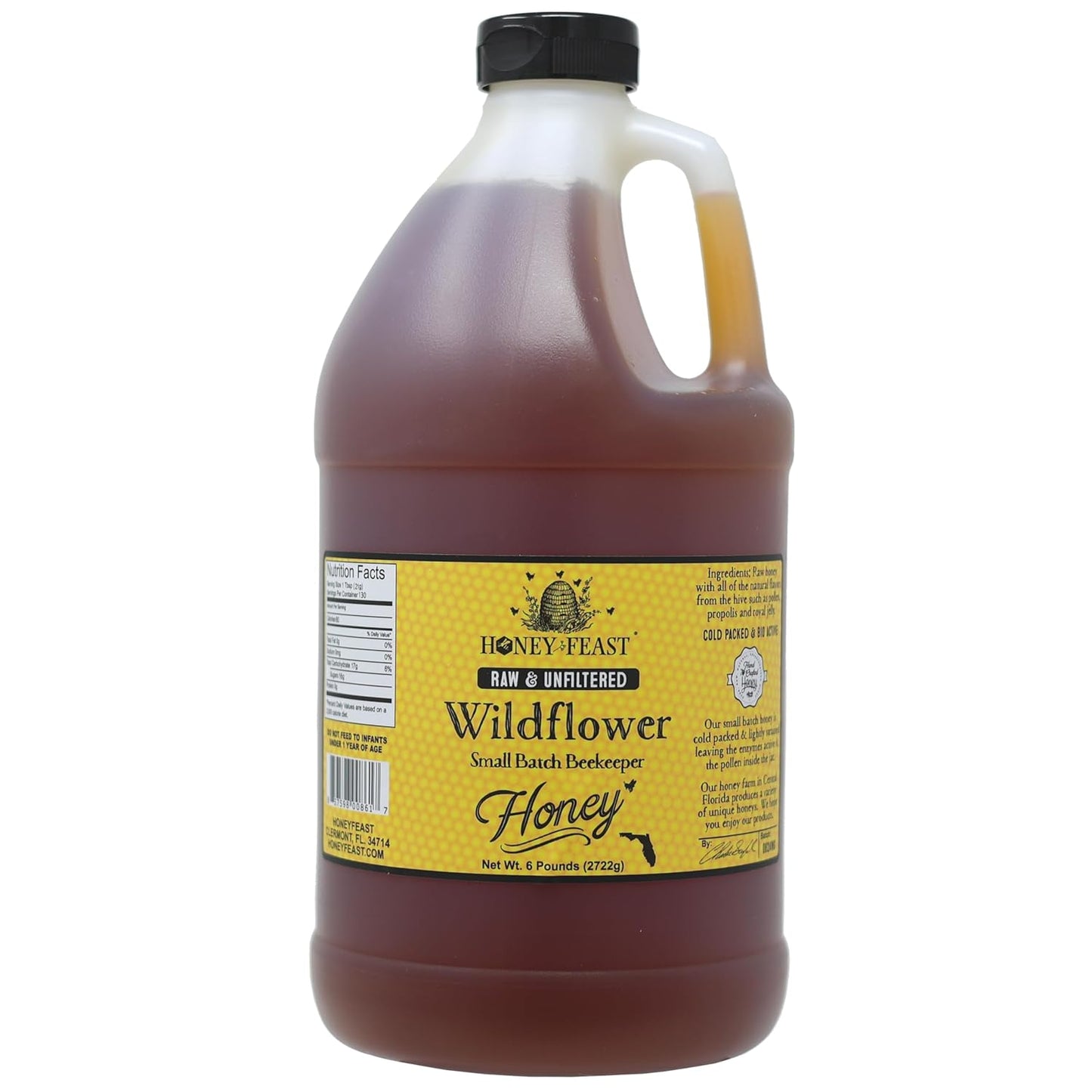 HONEY FEAST Wildflower Honey - All Natural Bulk Sweetener