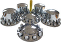 ABS Plastic Chromed Hubcaps Front and Rear Wheel Axle Cover Set
