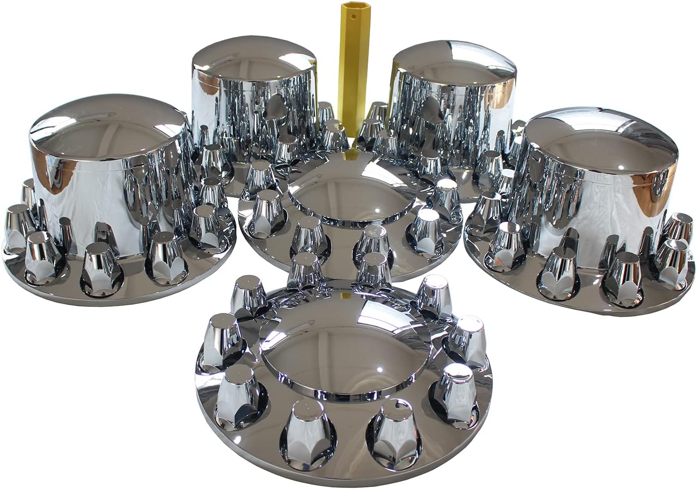 ABS Plastic Chromed Hubcaps for Semi Trucks - Complete Set
