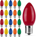 C9 LED Replacement Christmas Bulbs 50 Pack - Multicolor Shatterproof