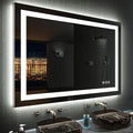 LED Bathroom Mirror 48in x 36in with RGB Backlit & Front Lighted