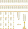Pink Detachable Champagne Flutes 24 Pack - Reusable 5.5 oz Toasting