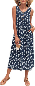 MOLERANI Women's Summer Maxi Dress Sleeveless Button Down - Easy