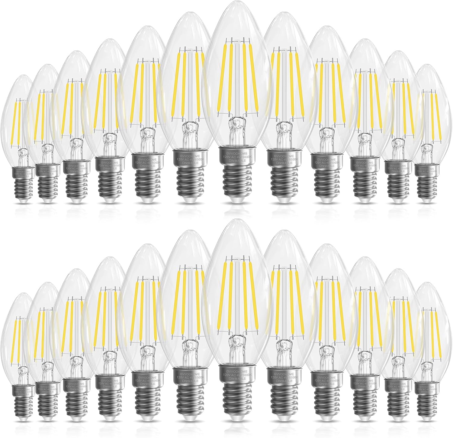 Candelabra Light Bulbs 40 Watt Equivalent for Elegant Lighting