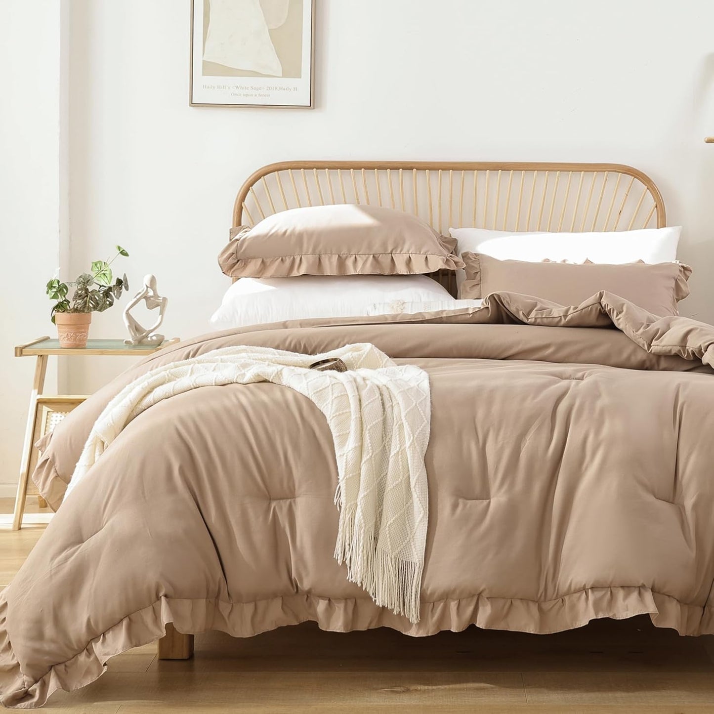 King Ruffled Comforter Set by JANZAA - Vintage Farmhouse Style